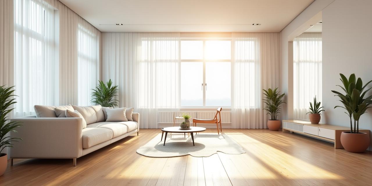 Lśniący czystością nowoczesny salon w Warszawie