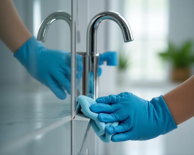 Profesjonalna ekipa sprzątająca przy pracy